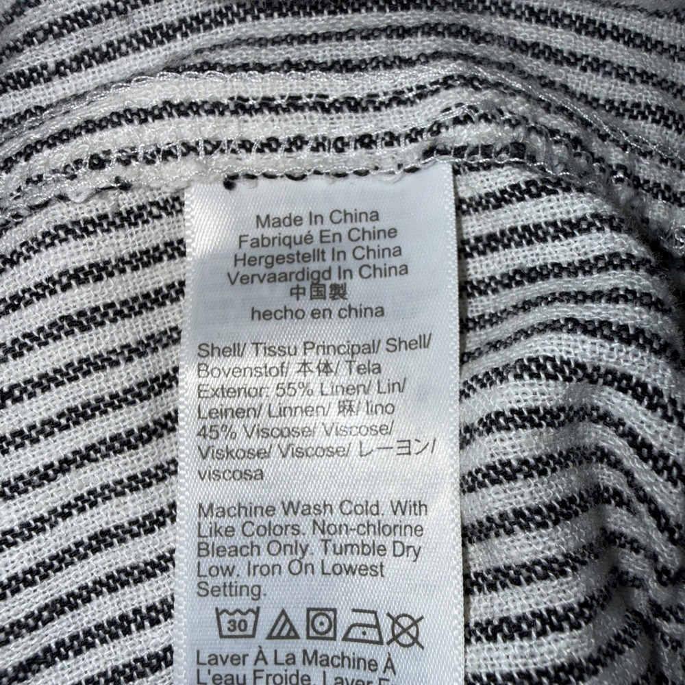 J.Crew Women's Drawstring Linen Shorts Black And White Sz XL 4" Inseam Pockets - Picture 8 of 11